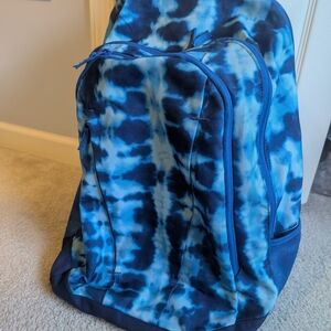 Land's End XL "TechPack" Like New Blue Tie-Dye Backpack